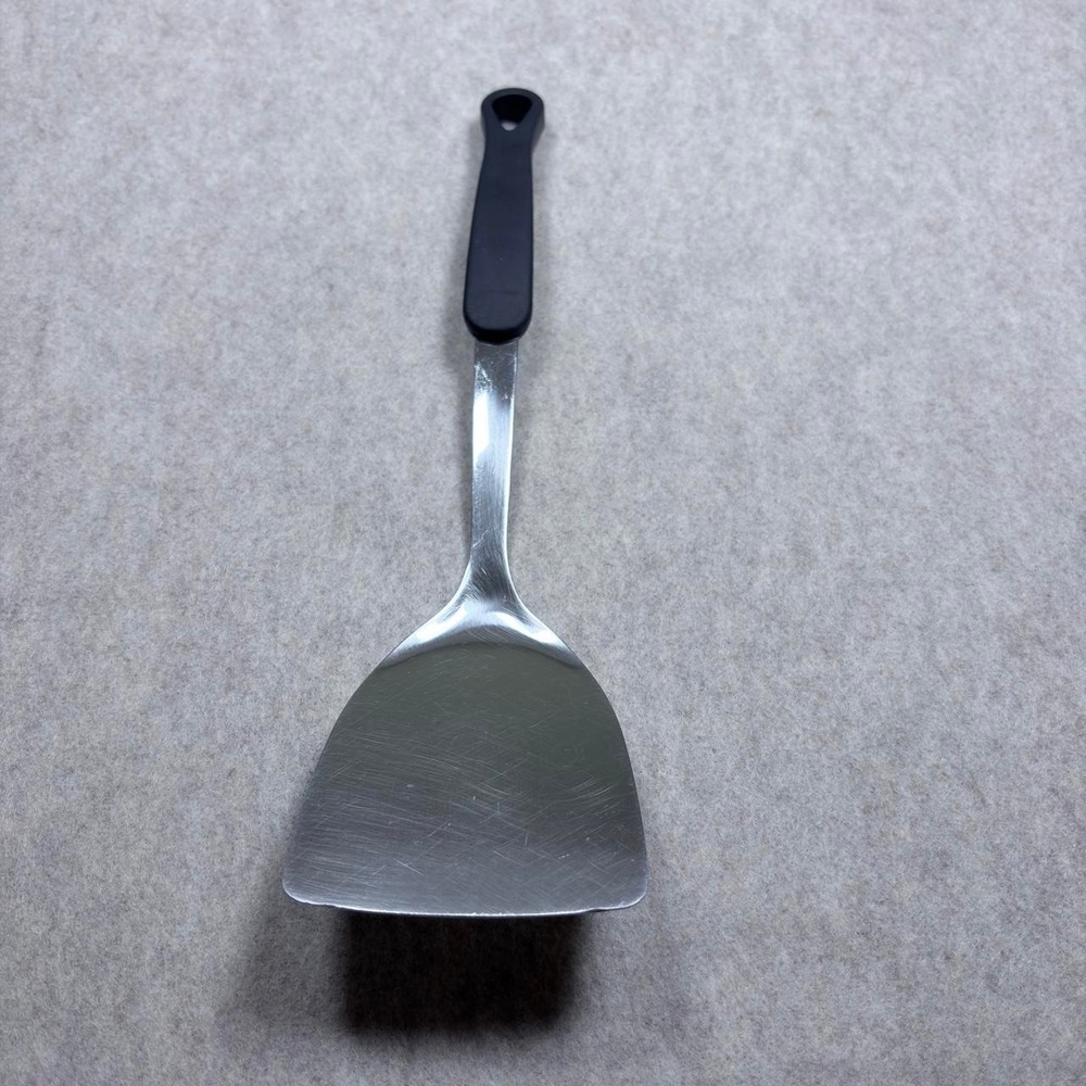 Stainless Steel Spatula Turner w/ Black Handle, Silver/Black, 13-3/4 in
